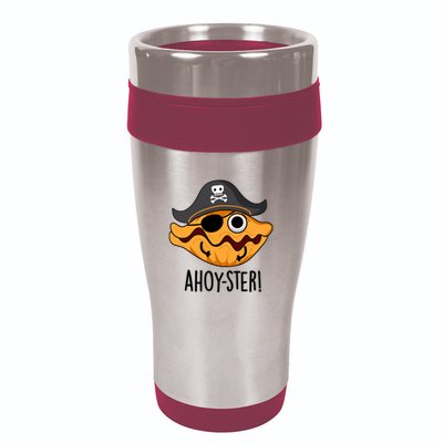Ahoy Ster Pirate Funny Oyster Puns 16oz Travel Tumbler