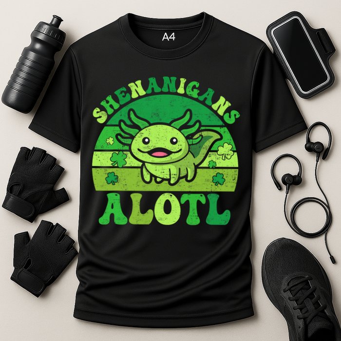 Axolotl St Patricks Day Alotl Shenanigans Performance Shirt