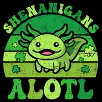 Axolotl St Patricks Day Alotl Shenanigans T-Shirt