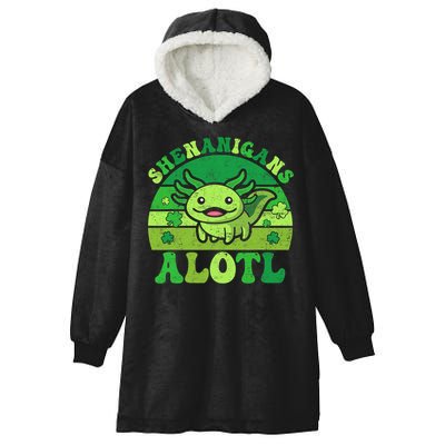 Axolotl St Patricks Day Alotl Shenanigans Hooded Wearable Blanket