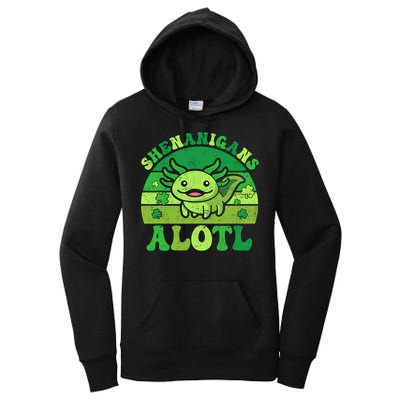 Axolotl St Patricks Day Alotl Shenanigans Women's Pullover Hoodie
