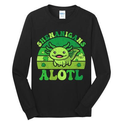 Axolotl St Patricks Day Alotl Shenanigans Tall Long Sleeve T-Shirt