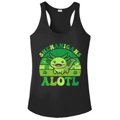 Axolotl St Patricks Day Alotl Shenanigans Ladies PosiCharge Competitor Racerback Tank