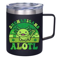 Axolotl St Patricks Day Alotl Shenanigans 12oz Stainless Steel Coffee Mug