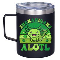 Axolotl St Patricks Day Alotl Shenanigans 12oz Stainless Steel Coffee Mug