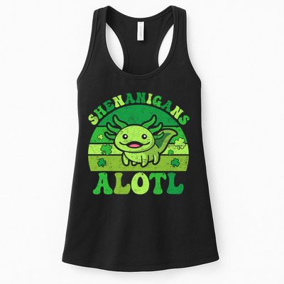 Axolotl St Patricks Day Alotl Shenanigans Womens Tank Top