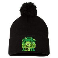 Axolotl St Patricks Day Alotl Shenanigans Pom Pom 12in Knit Beanie