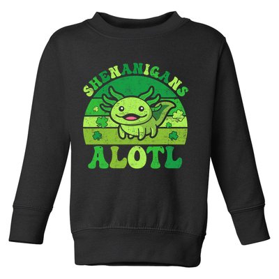 Axolotl St Patricks Day Alotl Shenanigans Toddler Sweatshirt
