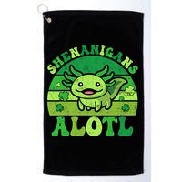 Axolotl St Patricks Day Alotl Shenanigans Golf Towel
