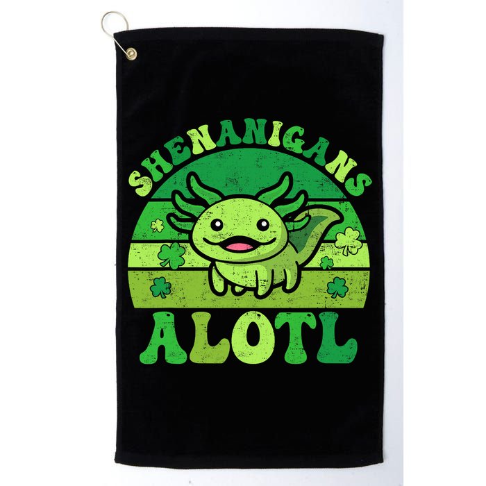 Axolotl St Patricks Day Alotl Shenanigans Golf Towel