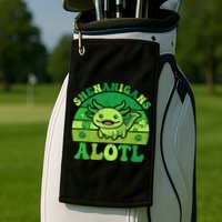 Axolotl St Patricks Day Alotl Shenanigans Golf Towel