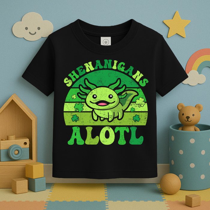 Axolotl St Patricks Day Alotl Shenanigans Toddler T-Shirt