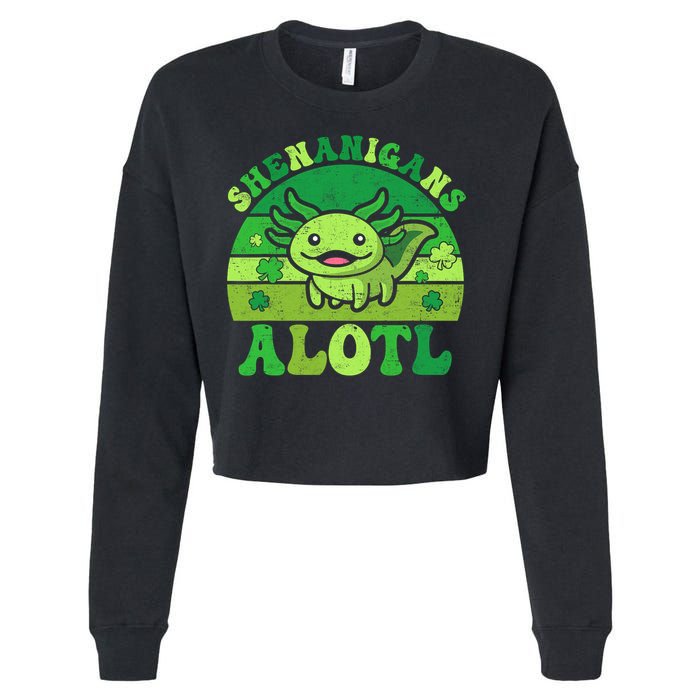 Axolotl St Patricks Day Alotl Shenanigans Cropped Pullover Crew