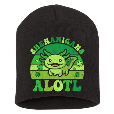 Axolotl St Patricks Day Alotl Shenanigans Short Acrylic Beanie