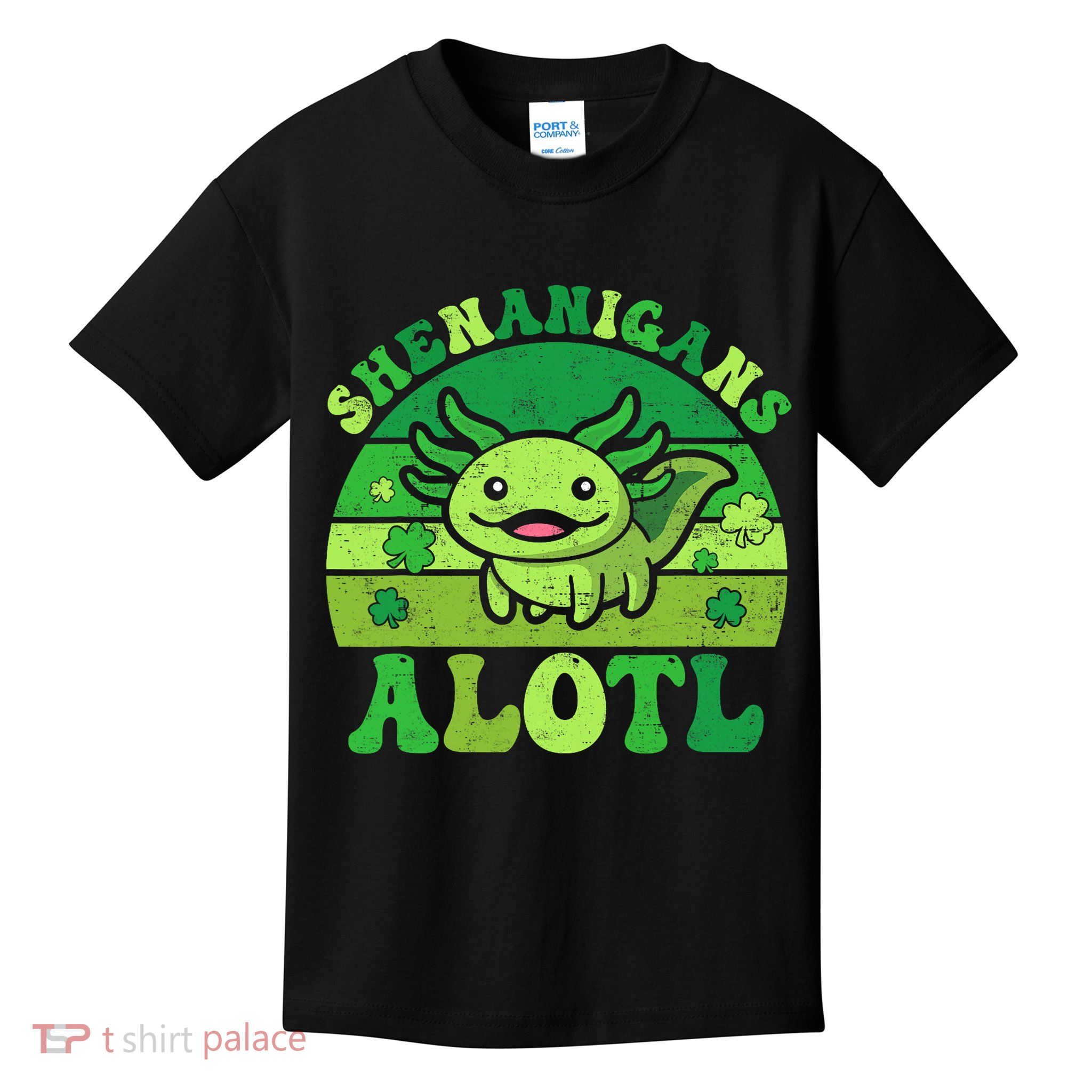 Axolotl St Patricks Day Alotl Shenanigans Kids T-Shirt