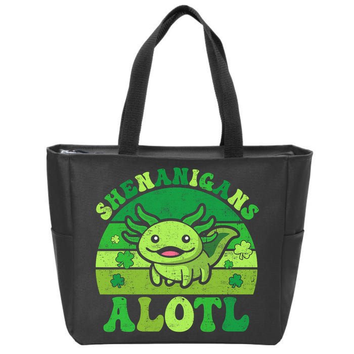 Axolotl St Patricks Day Alotl Shenanigans Zip Tote Bag