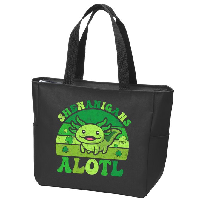 Axolotl St Patricks Day Alotl Shenanigans Zip Tote Bag