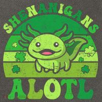 Axolotl St Patricks Day Alotl Shenanigans Cotton Canvas Backpack