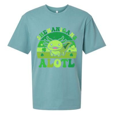 Axolotl St Patricks Day Alotl Shenanigans Sueded Cloud Jersey T-Shirt