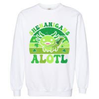 Axolotl St Patricks Day Alotl Shenanigans Garment-Dyed Sweatshirt