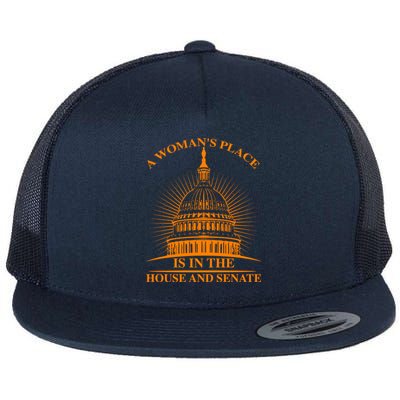 A S Place Is In The House And Senate Funny Gift Cool Gift Flat Bill Trucker Hat