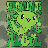 Axolotl St. Patrick's Day Shenanigans Alotl 2 Legacy Tie Dye Trucker Hat