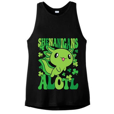 Axolotl St. Patrick's Day Shenanigans Alotl 2 Ladies PosiCharge Tri-Blend Wicking Tank