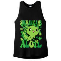 Axolotl St. Patrick's Day Shenanigans Alotl 2 Ladies PosiCharge Tri-Blend Wicking Tank