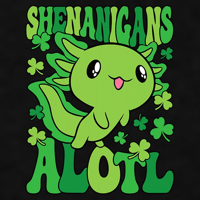 Axolotl St. Patrick's Day Shenanigans Alotl 2 Ladies PosiCharge Tri-Blend Wicking Tank