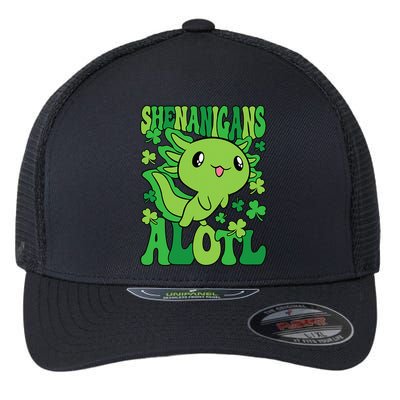 Axolotl St. Patrick's Day Shenanigans Alotl 2 Flexfit Unipanel Trucker Cap