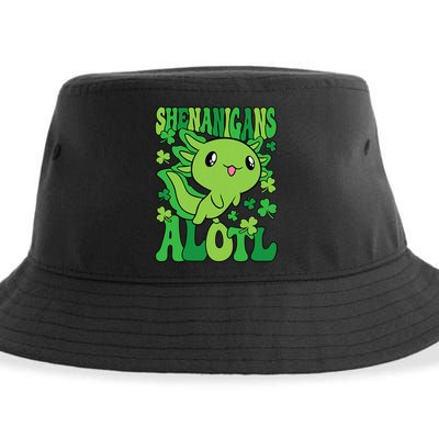 Axolotl St. Patrick's Day Shenanigans Alotl 2 Sustainable Bucket Hat