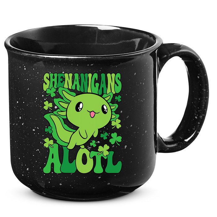 Axolotl St. Patrick's Day Shenanigans Alotl 2 15oz Campfire Ceramic Mug