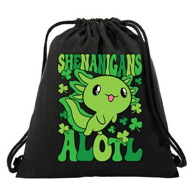 Axolotl St. Patrick's Day Shenanigans Alotl 2 Drawstring Bag