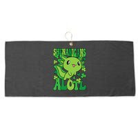 Axolotl St. Patrick's Day Shenanigans Alotl 2 Large Microfiber Waffle Golf Towel