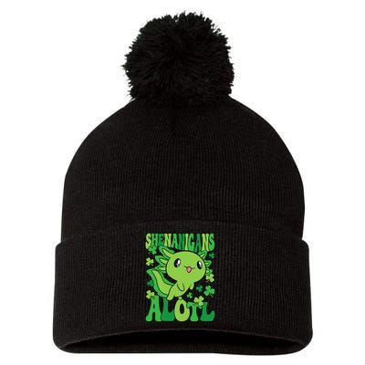 Axolotl St. Patrick's Day Shenanigans Alotl 2 Pom Pom 12in Knit Beanie