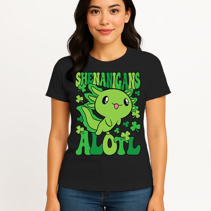 Axolotl St. Patrick's Day Shenanigans Alotl 2 Womens T-Shirt