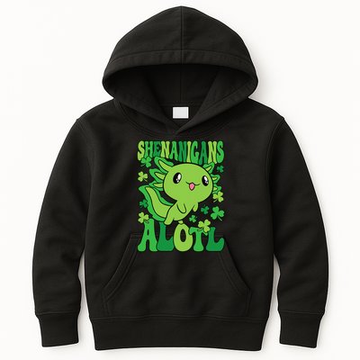 Axolotl St. Patrick's Day Shenanigans Alotl 2 Kids Hoodie