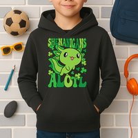 Axolotl St. Patrick's Day Shenanigans Alotl 2 Kids Hoodie