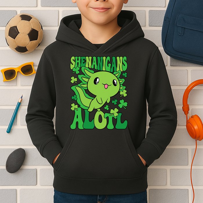 Axolotl St. Patrick's Day Shenanigans Alotl 2 Kids Hoodie
