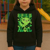 Axolotl St. Patrick's Day Shenanigans Alotl 2 Kids Hoodie