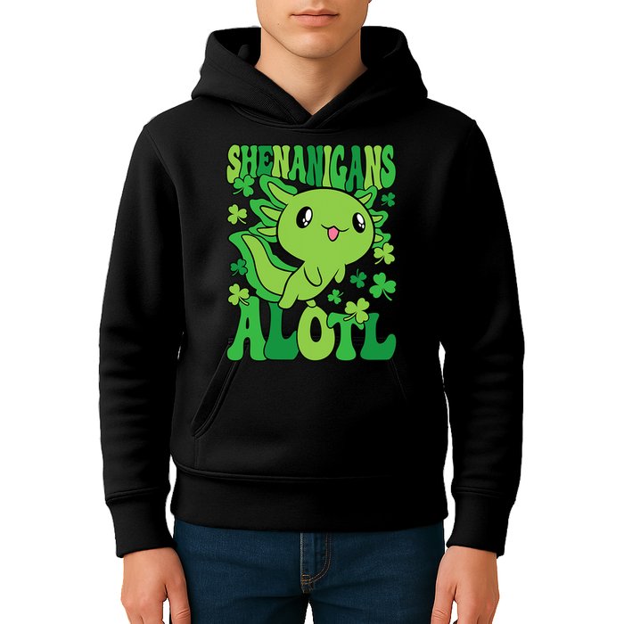Axolotl St. Patrick's Day Shenanigans Alotl 2 Kids Hoodie