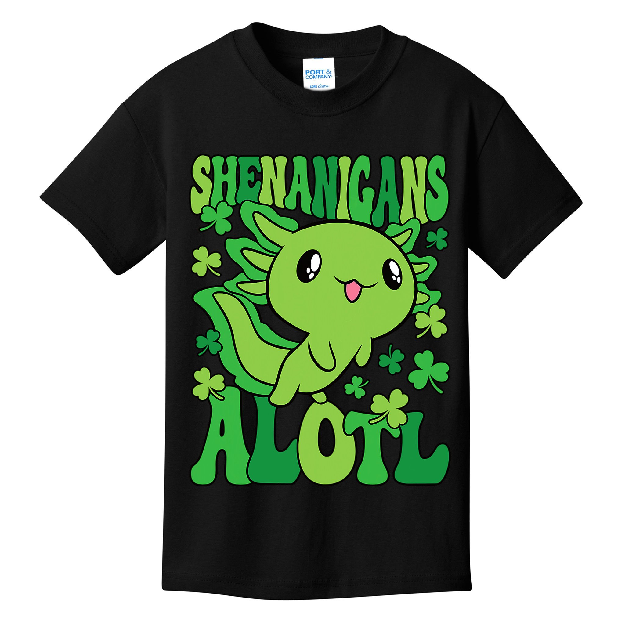 Axolotl St. Patrick's Day Shenanigans Alotl 2 Kids T-Shirt
