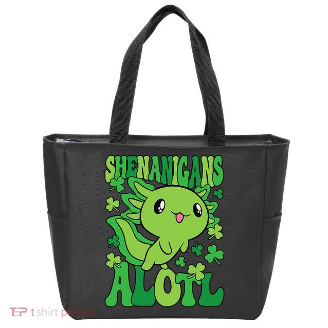 Axolotl St. Patrick's Day Shenanigans Alotl 2 Zip Tote Bag