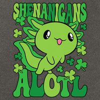 Axolotl St. Patrick's Day Shenanigans Alotl 2 Cotton Canvas Backpack