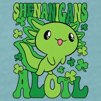 Axolotl St. Patrick's Day Shenanigans Alotl 2 Sueded Cloud Jersey T-Shirt