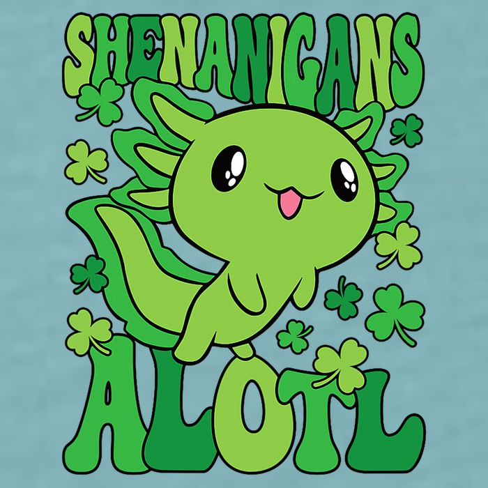 Axolotl St. Patrick's Day Shenanigans Alotl 2 Sueded Cloud Jersey T-Shirt