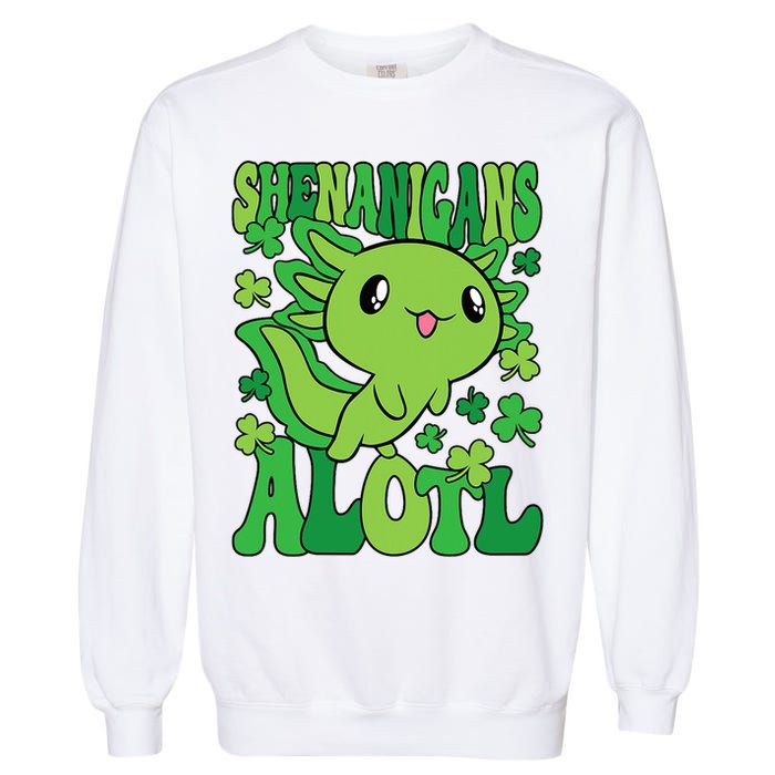 Axolotl St. Patrick's Day Shenanigans Alotl 2 Garment-Dyed Sweatshirt