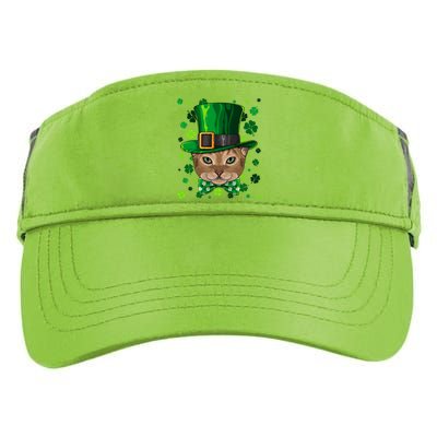 Abyssinian St Patricks Day Cat Leprechaun Hat Shamrock Funny Gift Adult Drive Performance Visor