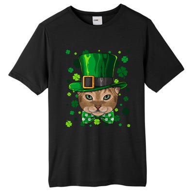 Abyssinian St Patricks Day Cat Leprechaun Hat Shamrock Funny Gift Tall Fusion ChromaSoft Performance T-Shirt