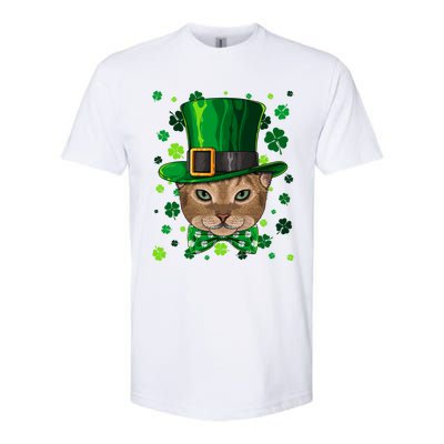 Abyssinian St Patricks Day Cat Leprechaun Hat Shamrock Funny Gift Softstyle® CVC T-Shirt